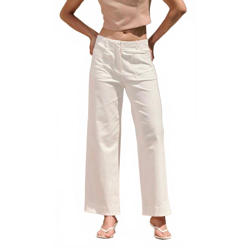 NEW LUCY PARIS reeve high waist pant in white